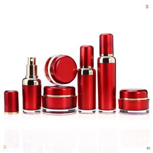 Červená zelená akrylová krémová láhev